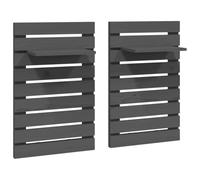 vidaXL Mensole da Letto a Parete 2 pz Grigio Legno Massello di Pino