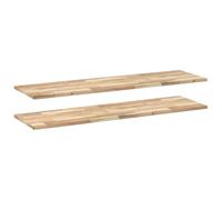 vidaXL Mensole da Parete 2 pz 120x40x2 cm Legno Acacia Non Trattato, mensola a Muro, mensola espositiva a Muro, ripiano, mensola a Parete