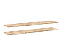 vidaXL Mensole da Parete 2 pz 140x30x2 cm Legno Acacia Non Trattato, mensola a Muro, mensola espositiva a Muro, ripiano, mensola a Parete