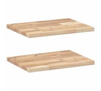 vidaXL Mensole da Parete 2 pz 40x30x2 cm Legno Acacia Non Trattato, mensola a Muro, mensola espositiva a Muro, ripiano, mensola a Parete
