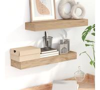 vidaXL Mensole da Parete 2 pz 60x15x4 cm in Legno Massello di Teak