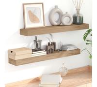 vidaXL Mensole da Parete 2 pz 90x15x4 cm in Legno Massello di Teak