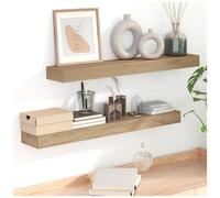 vidaXL Mensole da Parete 2 pz 90x15x4 cm in Legno Massello di Teak