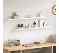 vidaXL Mensole da Parete 2 pz Bianche 100x9x3 cm