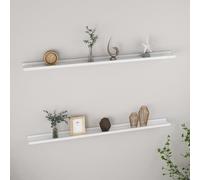 vidaXL Mensole da Parete 2 pz Bianco Lucido 115x9x3 cm