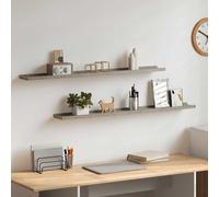 vidaXL Mensole da Parete 2 pz Grigio Cemento 100x9x3 cm