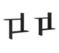 vidaXL Mensole da parete 2 pezzi in legno di rovere nero ingegnerizzato mensole galleggianti - arredamento moderno salvaspazio 50x12x50 cm