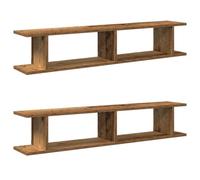 vidaXL Mensole da Parete 2pz Legno Vecchio 105x18x20 cm in Truciolato, scaffale da Parete, scaffale a Muro, ripiano a Muro, mensola a Muro