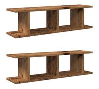 vidaXL Mensole da Parete 2pz Legno Vecchio 75x18x20 cm in Truciolato, scaffale da Parete, scaffale a Muro, ripiano a Muro, mensola a Muro