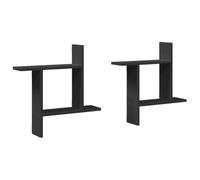 vidaXL Mensole da Parete 2pz Nere 50x12x50 cm in Truciolato, scaffale a Muro, scaffale espositivo, espositore a Muro, scaffale pensile, espositore
