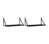 vidaXL Mensole da Parete 2pz Nere 60x25x25,5 cm Legno Multistrato