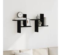 vidaXL Mensole da Parete 2pz Rovere Nero 38x12x38 cm in Truciolato