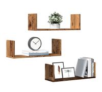vidaXL Mensole da Parete 3pz Legno Antico 58x18x18 cm in Truciolato