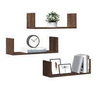vidaXL Mensole da Parete 3pz Rovere Marrone 58x18x18 cm in Truciolato, scaffale a Muro, scaffale espositivo, espositore a Muro, scaffale pensile