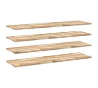 vidaXL Mensole da Parete 4 pz 140x40x2 cm Legno Acacia Non Trattato, mensola a Muro, mensola espositiva a Muro, ripiano, mensola a Parete