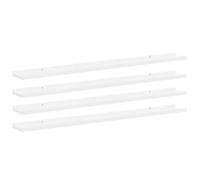 vidaXL Mensole da Parete 4 pz Bianco Lucido 100x9x3 cm