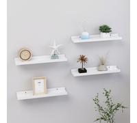 vidaXL Mensole da Parete 4 pz Bianco Lucido 40x9x3 cm