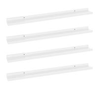 vidaXL Mensole da Parete 4 pz Bianco Lucido 80x9x3 cm