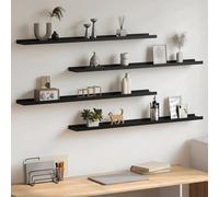 vidaXL Mensole da Parete 4 pz Nere 100x9x3 cm