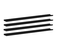 vidaXL Mensole da Parete 4 pz Nere 115x9x3 cm