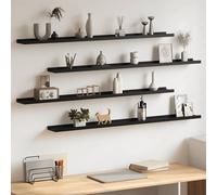 vidaXL Mensole da Parete 4 pz Nere 115x9x3 cm