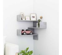 vidaXL Scaffale Angolare Parete Grigio Cemento 40x40x50 cm Truciolato