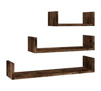 vidaXL Mensole Espositive da Parete 3 pz Rovere Fumo Legno Multistrato