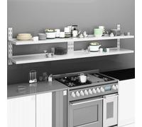 vidaXL Mensole Galleggianti a 2 Livelli 2 pz in Acciaio Inox 240x30 cm