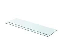 vidaXL Mensole in Vetro Trasparente 2 pz 80x20 cm