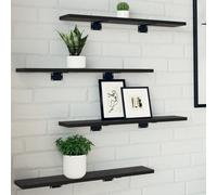 vidaXL Mensole libreria - 4 pezzi in legno nero, 60x10x1.5 cm.