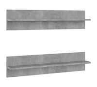 vidaXL Mensole Muro 2pz Grigio Cemento 80x11,5x18cm Legno Multistrato