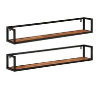 vidaXL Mensole Parete 2 pz 110x17x17cm Legno Massello Recupero e Ferro