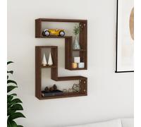 vidaXL Mensole Parete 2pz Rovere Marrone 50x15x50 cm Legno Multistrato