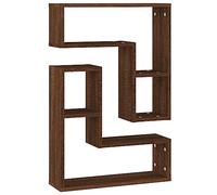 vidaXL Mensole Parete 2pz Rovere Marrone 50x15x50 cm Legno Multistrato, mensola da Parete, mensola pensile, scaffale, mensola espositiva da Parete