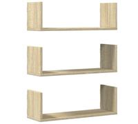 vidaXL Mensole Parete 2pz Rovere Sonoma 58x18x18 cm in Truciolato, scaffale a Muro, scaffale espositivo, espositore a Muro, scaffale pensile