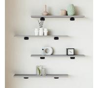 vidaXL Mensole Parete 4pz Grigio Sonoma 60x10x1,5cm Legno Multistrato