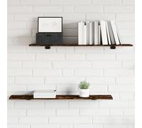 vidaXL Mensole Parete 4pz Rovere Fumo 100x20x1,5 cm Legno Multistrato