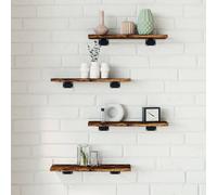 vidaXL Mensole Parete 4pz Rovere Fumo 40x10x1,5 cm Legno Multistrato