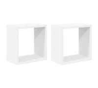 vidaXL Mensole Parete a Cubo 2 pz Bianche 26x15x26 cm