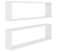vidaXL Mensole Parete a Cubo 2 pz Bianco 100x15x30 cm in Multistrato