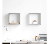 vidaXL Mensole Parete a Cubo 2 pz Grigio Cemento 30x15x30 cm
