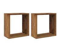 vidaXL Mensole Parete a Cubo 2 pz Legno Vecchio 30x15x30 cm Truciolato