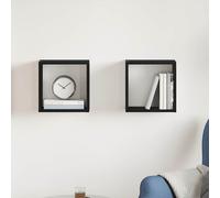 vidaXL Mensole Parete a Cubo 2 pz Rovere Nero 30x15x30 cm Truciolato