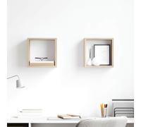 vidaXL Mensole Parete a Cubo 2 pz Rovere Sonoma 26x15x26 cm