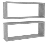 vidaXL Mensole Parete a Cubo 2pz Grigio Cemento 60x15x23cm Multistrato