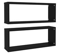 vidaXL Mensole Parete a Cubo 2pz Nere 60x15x23 cm Legno Multistrato