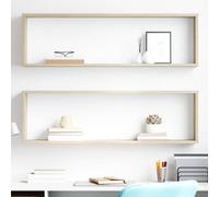 vidaXL Mensole Parete a Cubo 2 pz Rovere Sonoma 100x15x30cm Truciolato