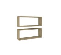 vidaXL Mensole a Cubo 2 pz Rovere Sonoma 60x15x23 cm in Truciolato