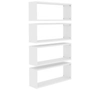 vidaXL Mensole Parete a Cubo 4 pz Bianche 60x15x23 cm in Truciolato