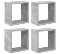 vidaXL Mensole Parete a Cubo 4 pz Grigio Cemento 26x15x26 cm
